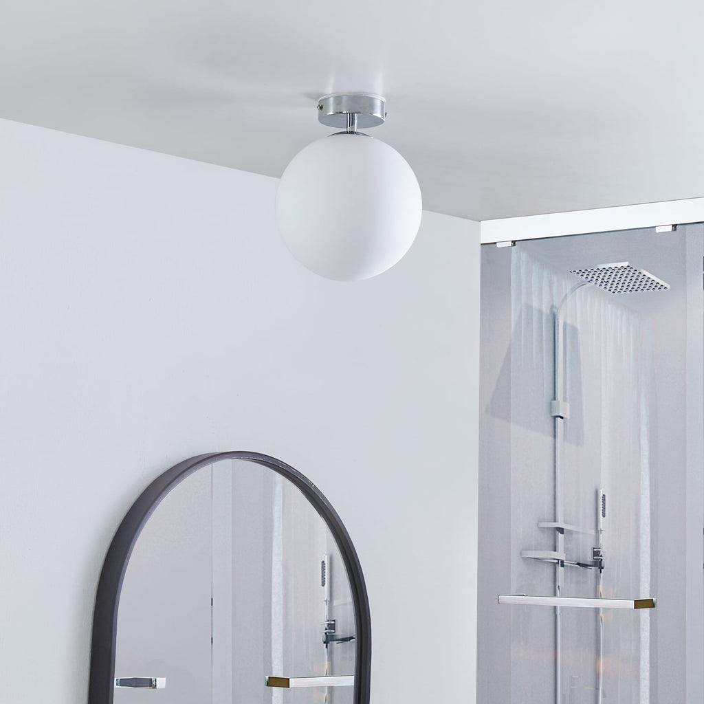 LED baderomslampe Maviris kuleformet glass bakside