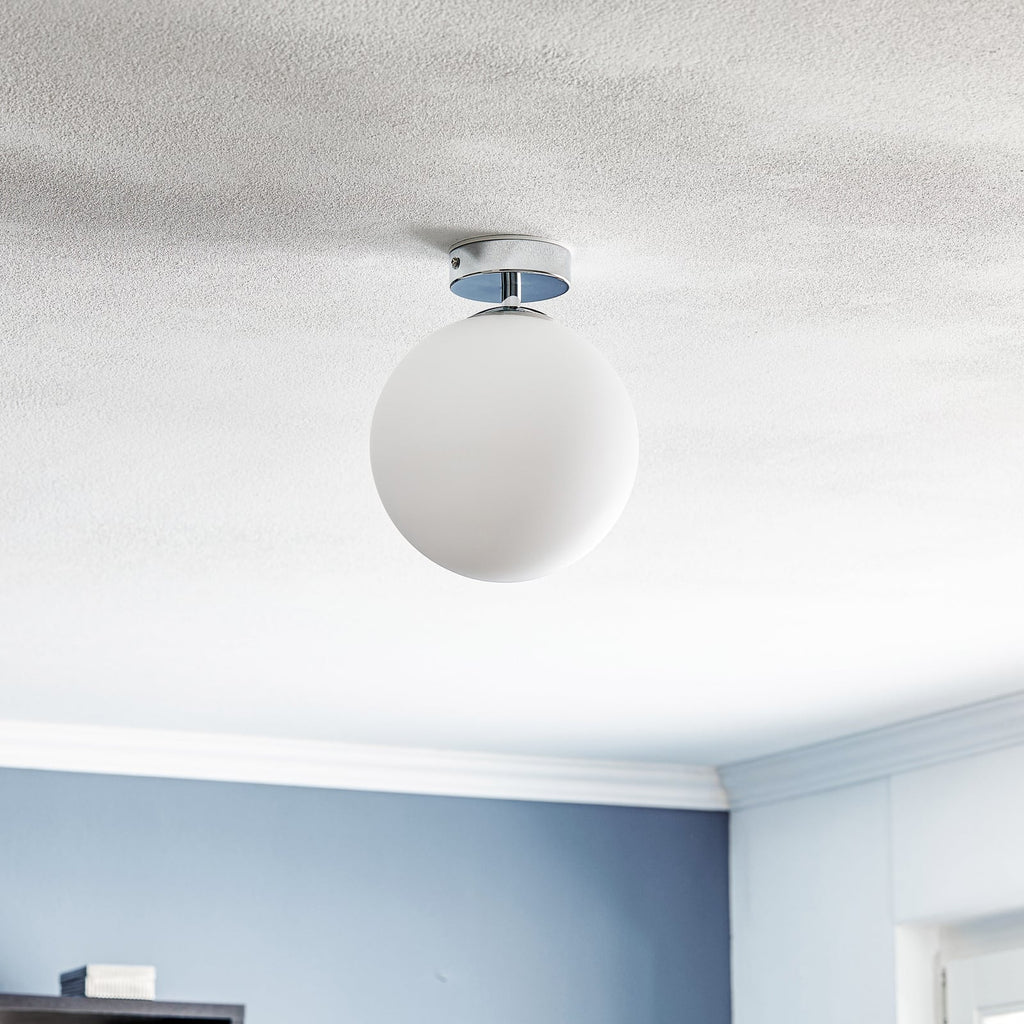 LED baderomslampe Maviris kuleformet glass detalj