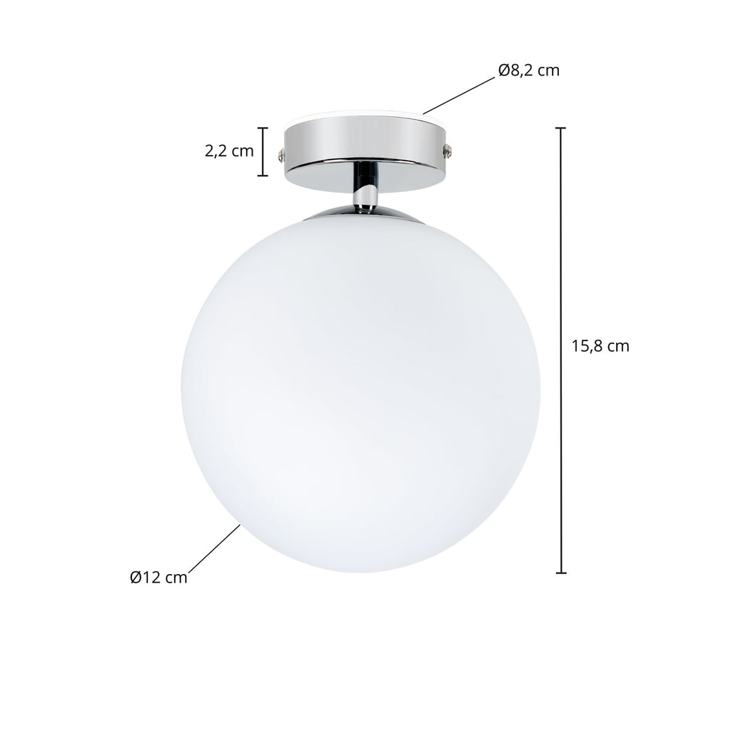 LED baderomslampe Maviris detalj av kromfeste