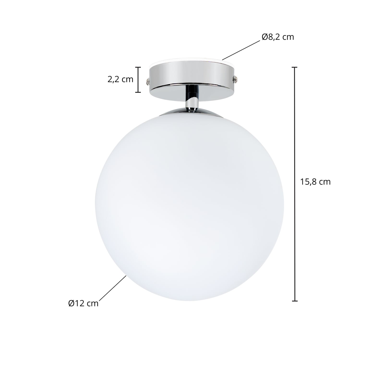 LED baderomslampe Maviris detalj av kromfeste
