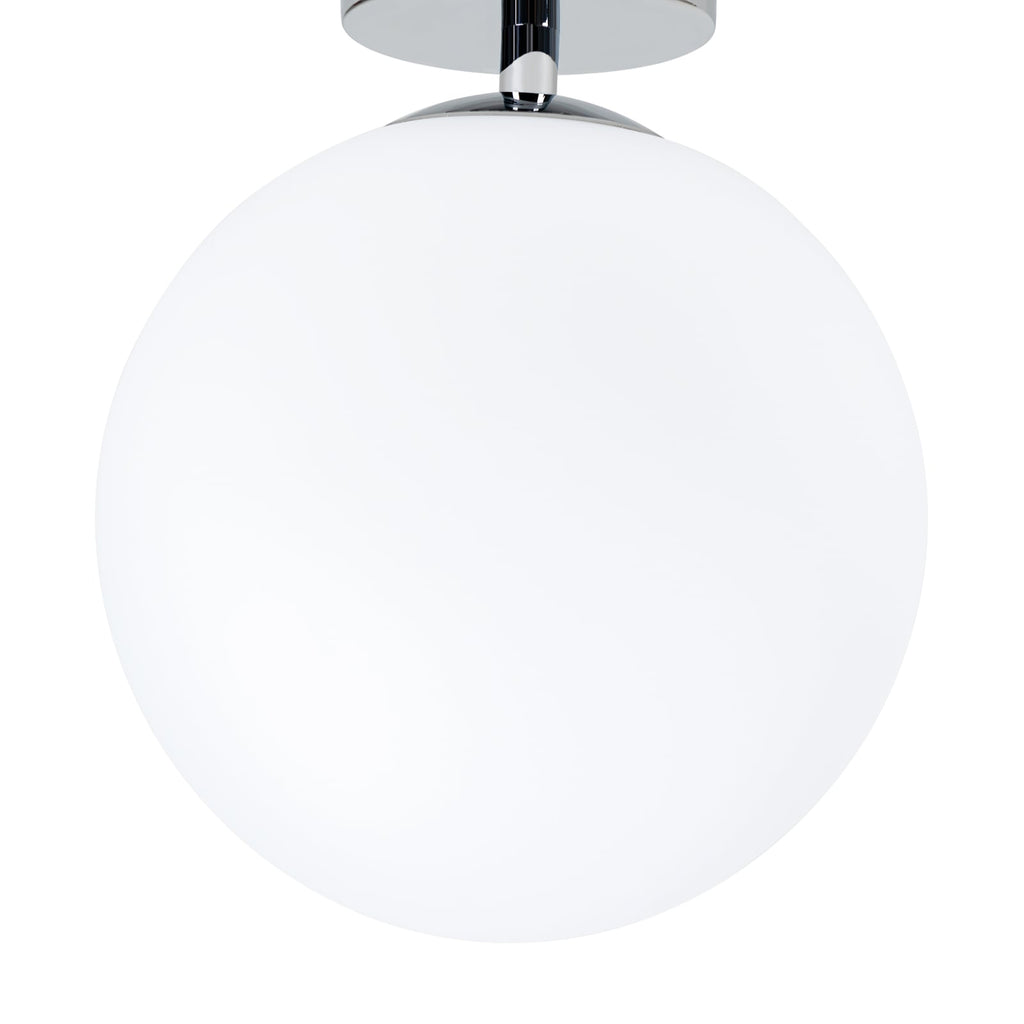 LED baderomslampe Maviris hvitt glass fra siden
