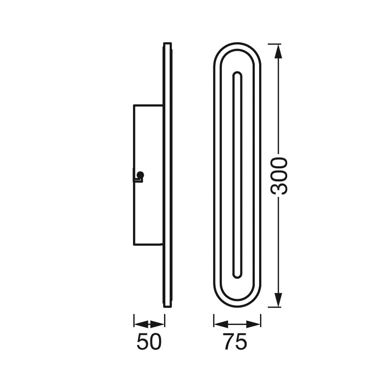 LED baderomslampe Orbis Bath Wall WiFi CCT IP44 30 cm svart montert på vegg