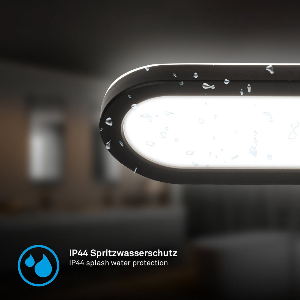 LED baderomslampe Pil svart plast med lys
