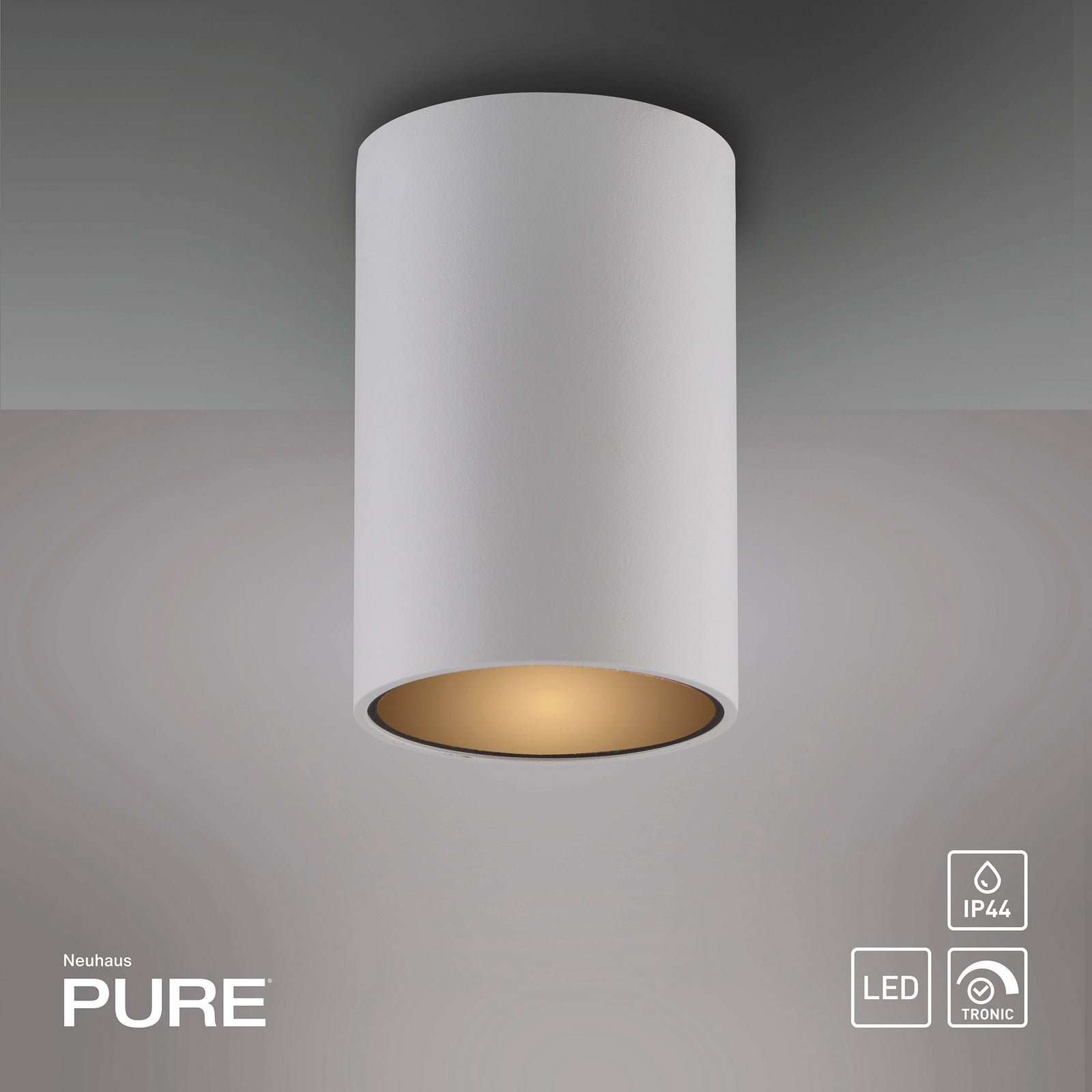 LED baderomslampe Point hvit Ø6 cm 6W dimbar IP44 sideprofil