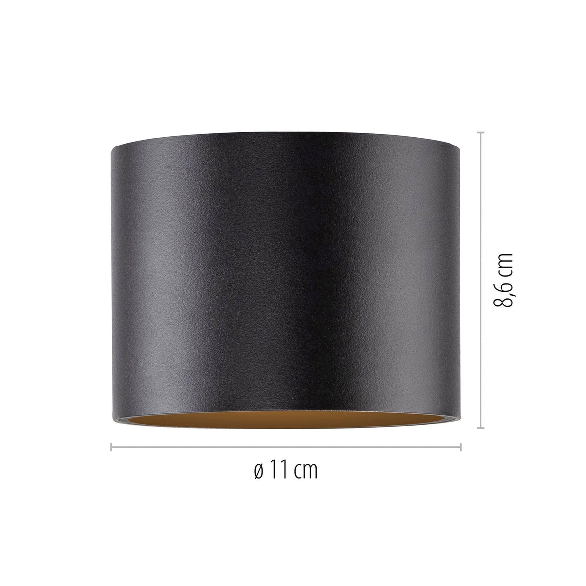 LED baderomslampe Point svart dimbar detalj