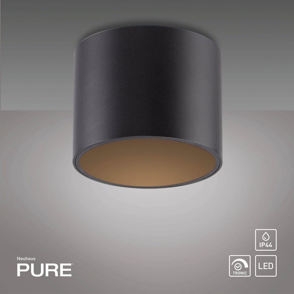 LED baderomslampe Point svart dimbar side
