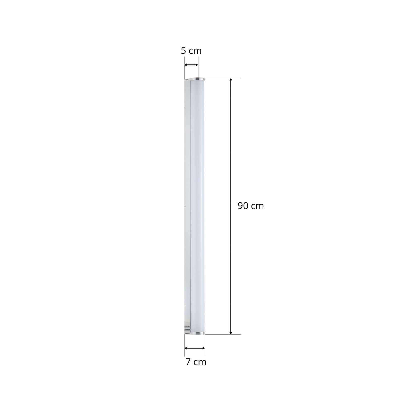 LED baderomslampe Ponto hvit/krom 90 cm IP44 18W installasjonsdetaljer