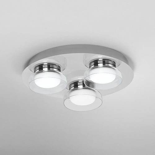 LED baderomslampe rund dimbar sølv Ø30 cm IP44 WiFi forfra