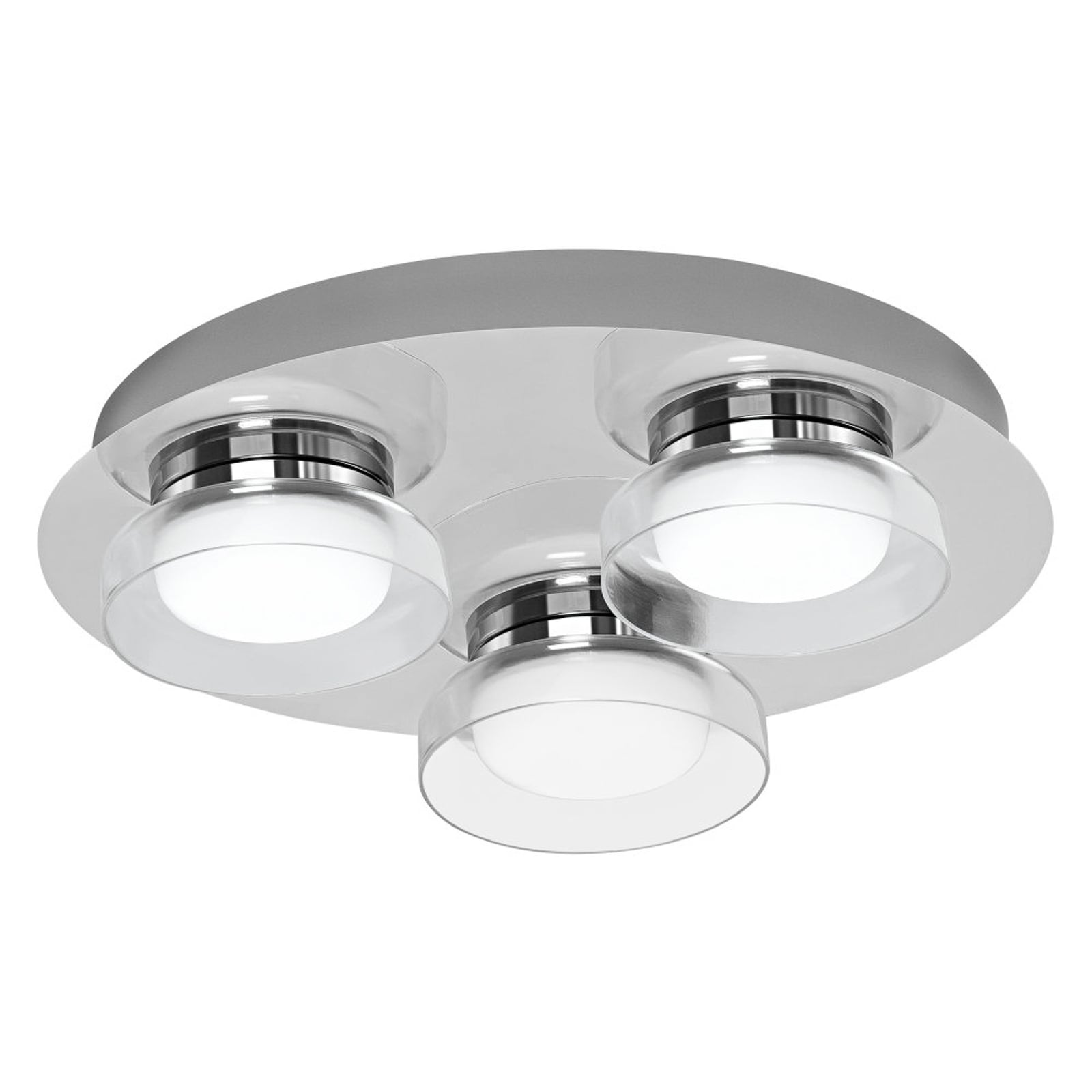 LED baderomslampe rund dimbar sølv Ø30 cm IP44 WiFi bakside