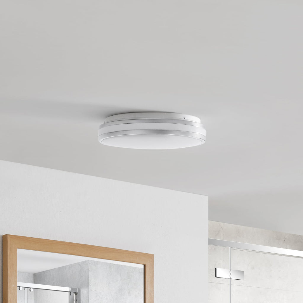 LED baderomslampe Sinovu krom Ø34 cm forfra