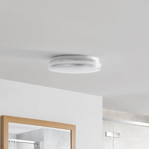 LED baderomslampe Sinovu krom Ø34 cm forfra