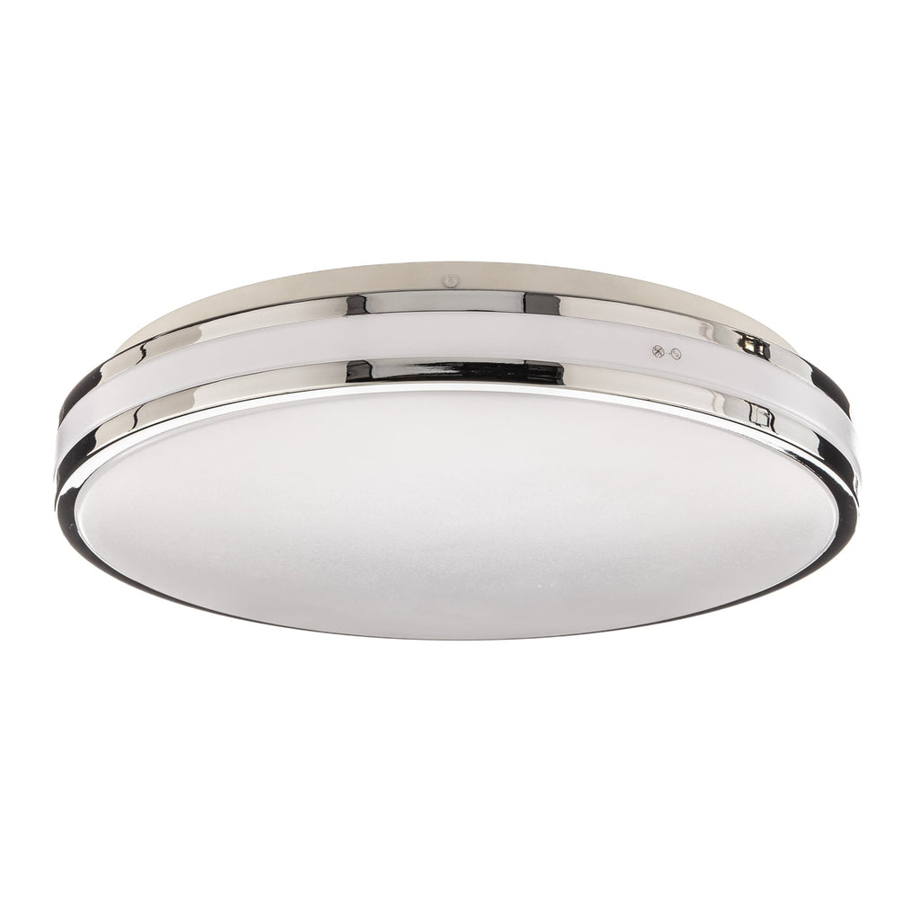 LED baderomslampe Sinovu krom Ø34 cm bakside
