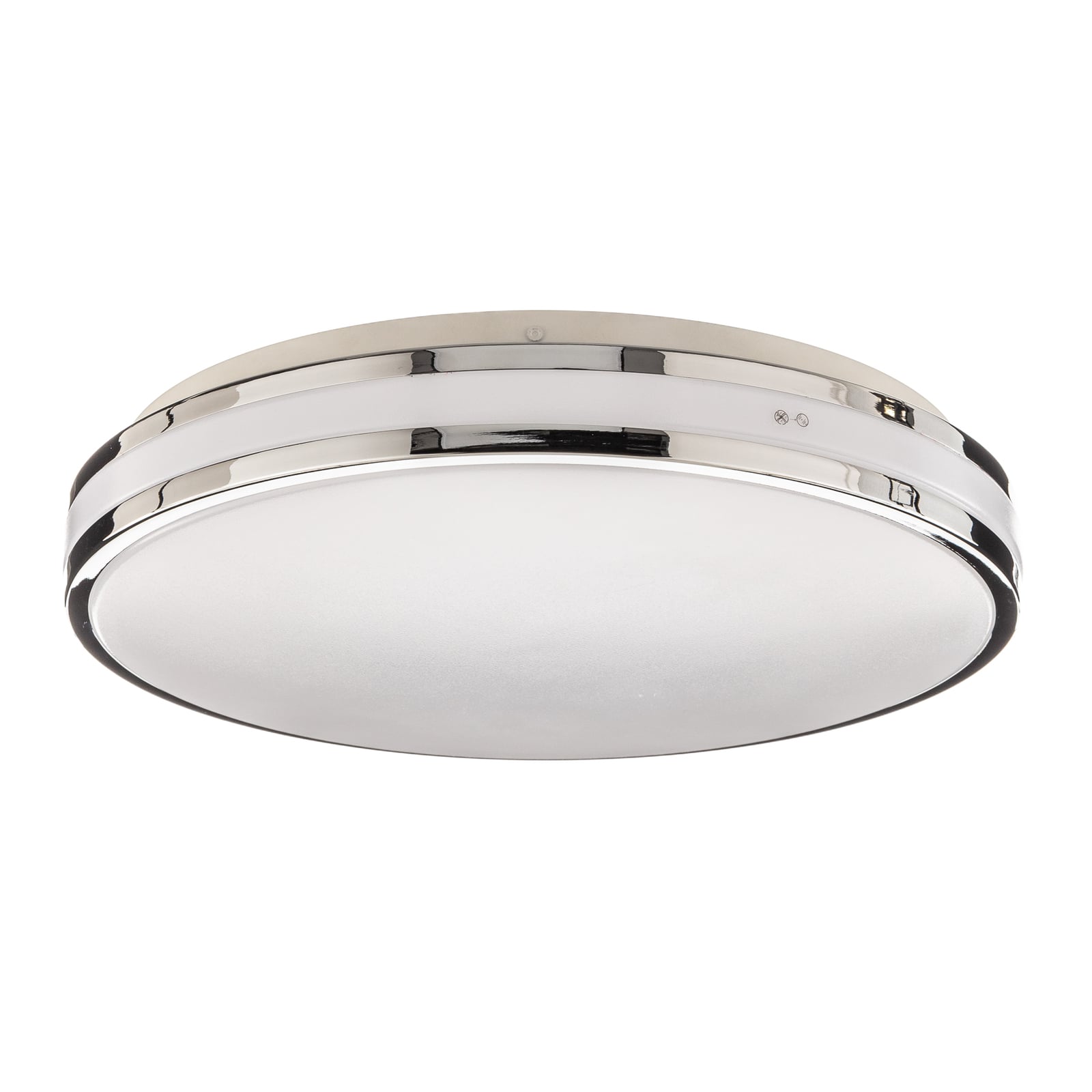 LED baderomslampe Sinovu krom Ø34 cm bakside