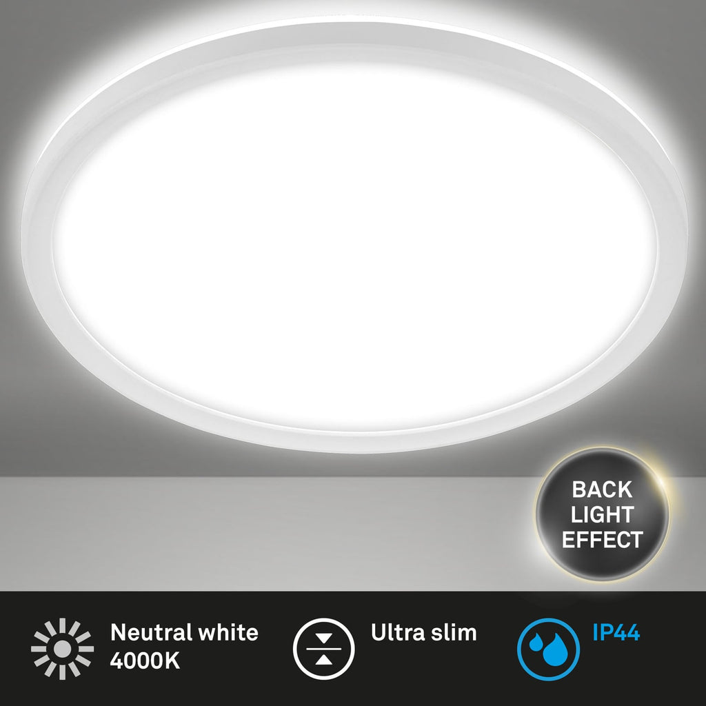 LED baderomslampe Slim Drip hvit med bakgrunnsbelysning