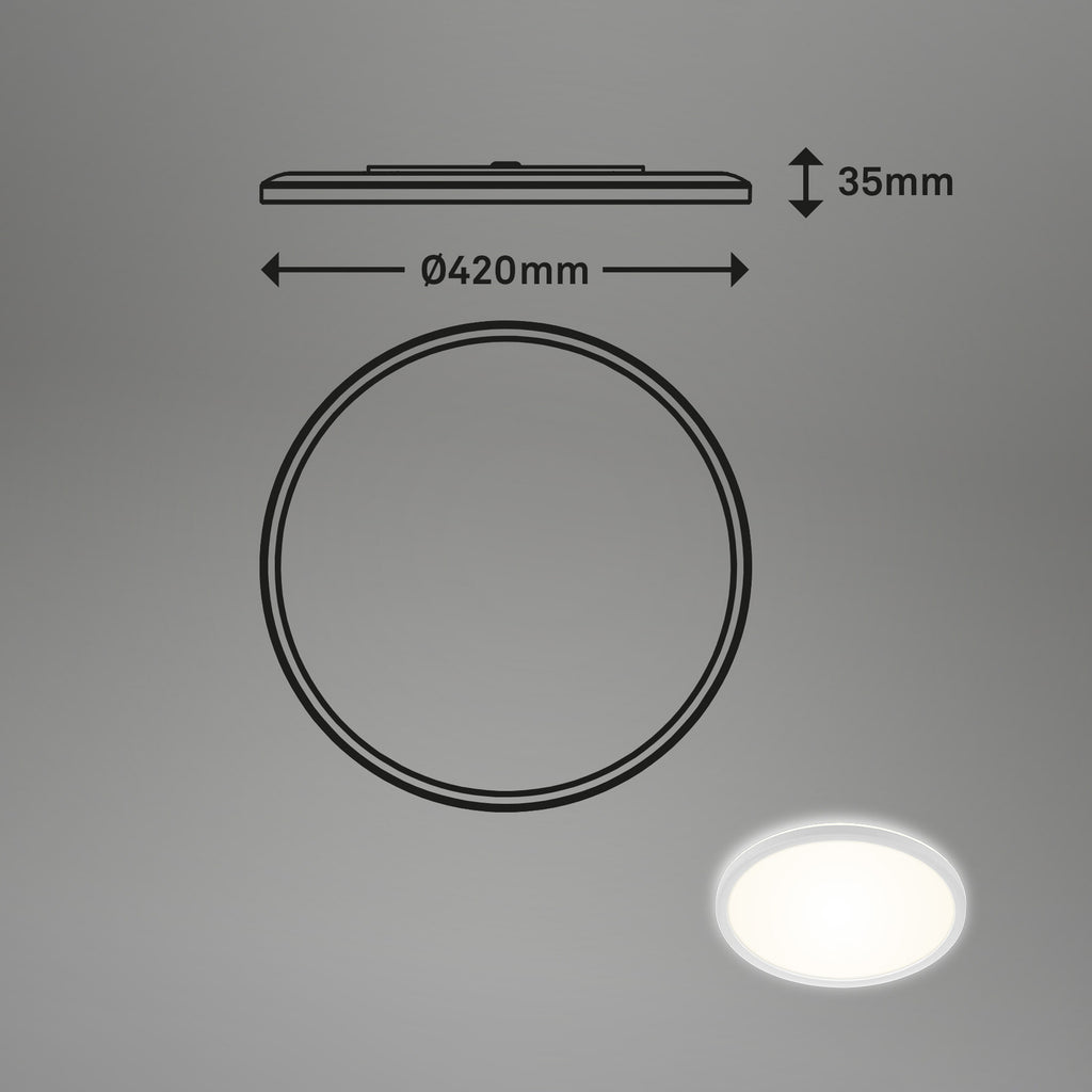 LED baderomslampe Slim Drip hvit montert på tak