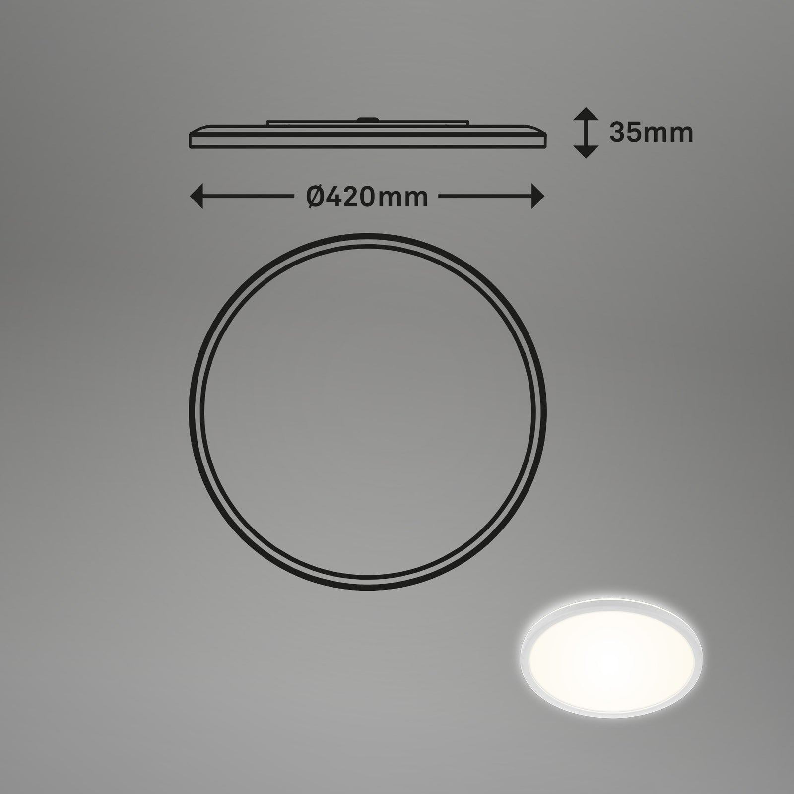 LED baderomslampe Slim Drip hvit montert på tak