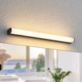 LED baderomslampe Ulisan rund svart 58,8 cm IP44 varmhvit forfra
