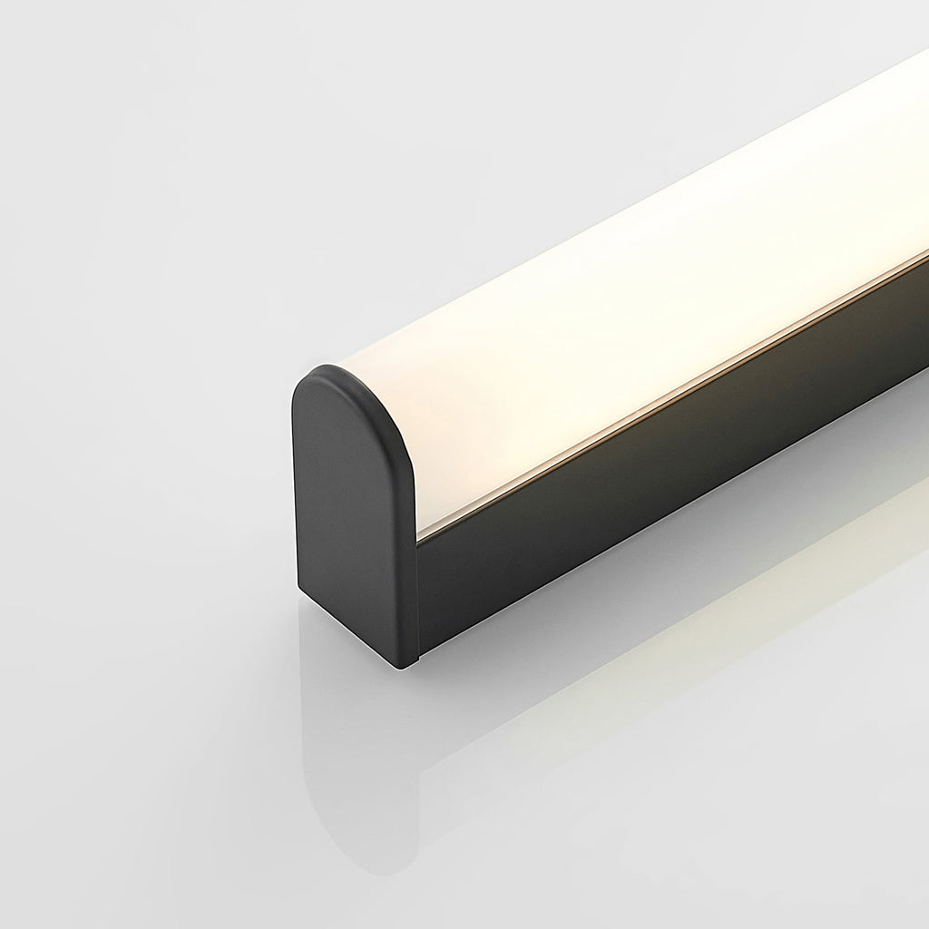 LED baderomslampe Ulisan rund svart 58,8 cm IP44 varmhvit sidebilde