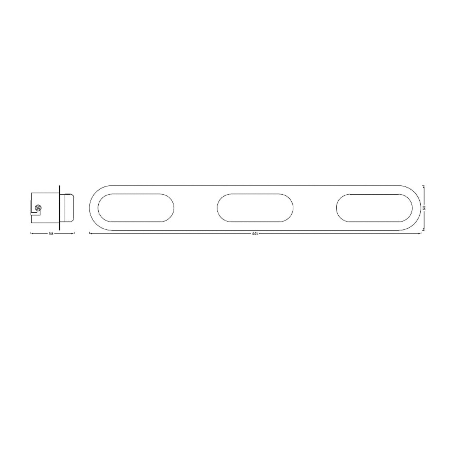 LED baderomslampe WiFi Orbis Duplo 3-lys sølv IP44 nærbilde av LED-dioder