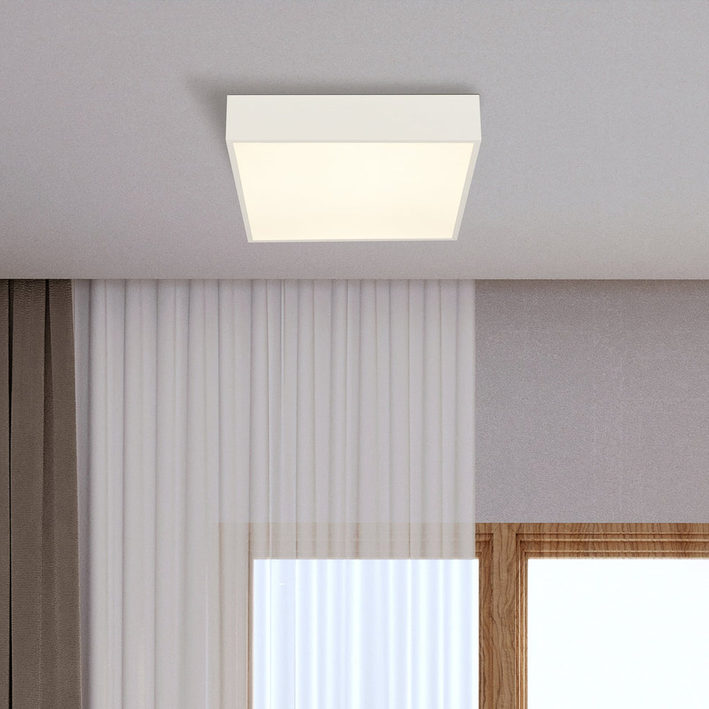 LED baderomslampe Zeus kvadratisk hvit 30x30 cm IP44 bakside