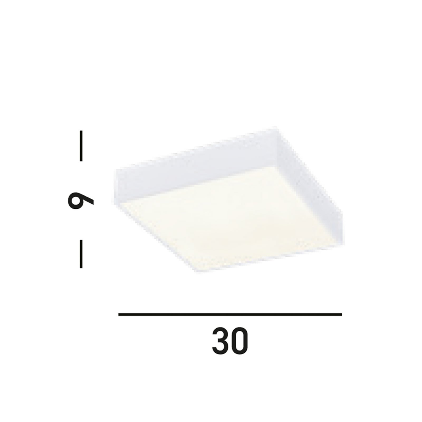LED baderomslampe Zeus kvadratisk hvit 30x30 cm IP44 detalj