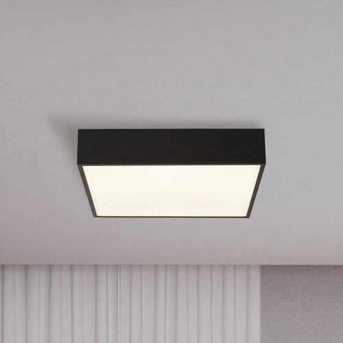 LED baderomslampe Zeus svart 30x30 cm 16W IP44 forfra