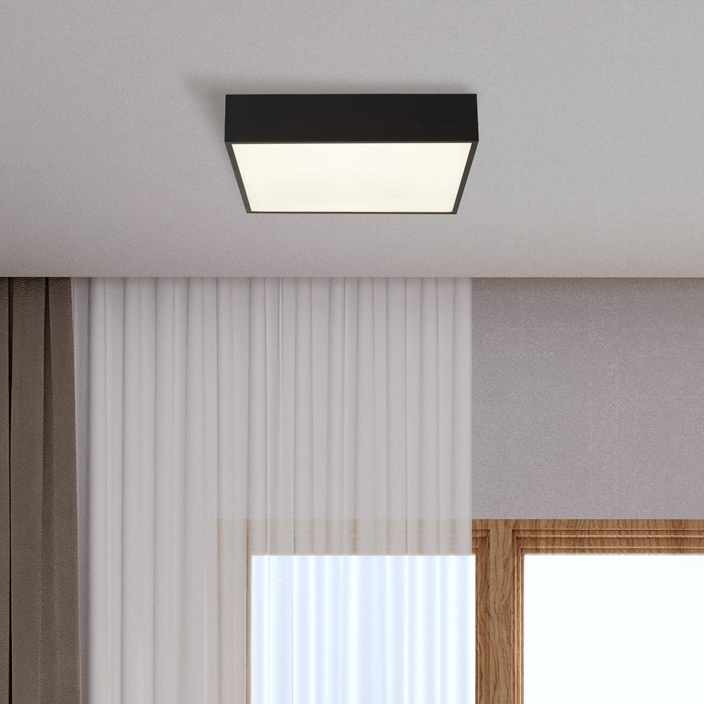 LED baderomslampe Zeus svart 30x30 cm 16W IP44 bakside