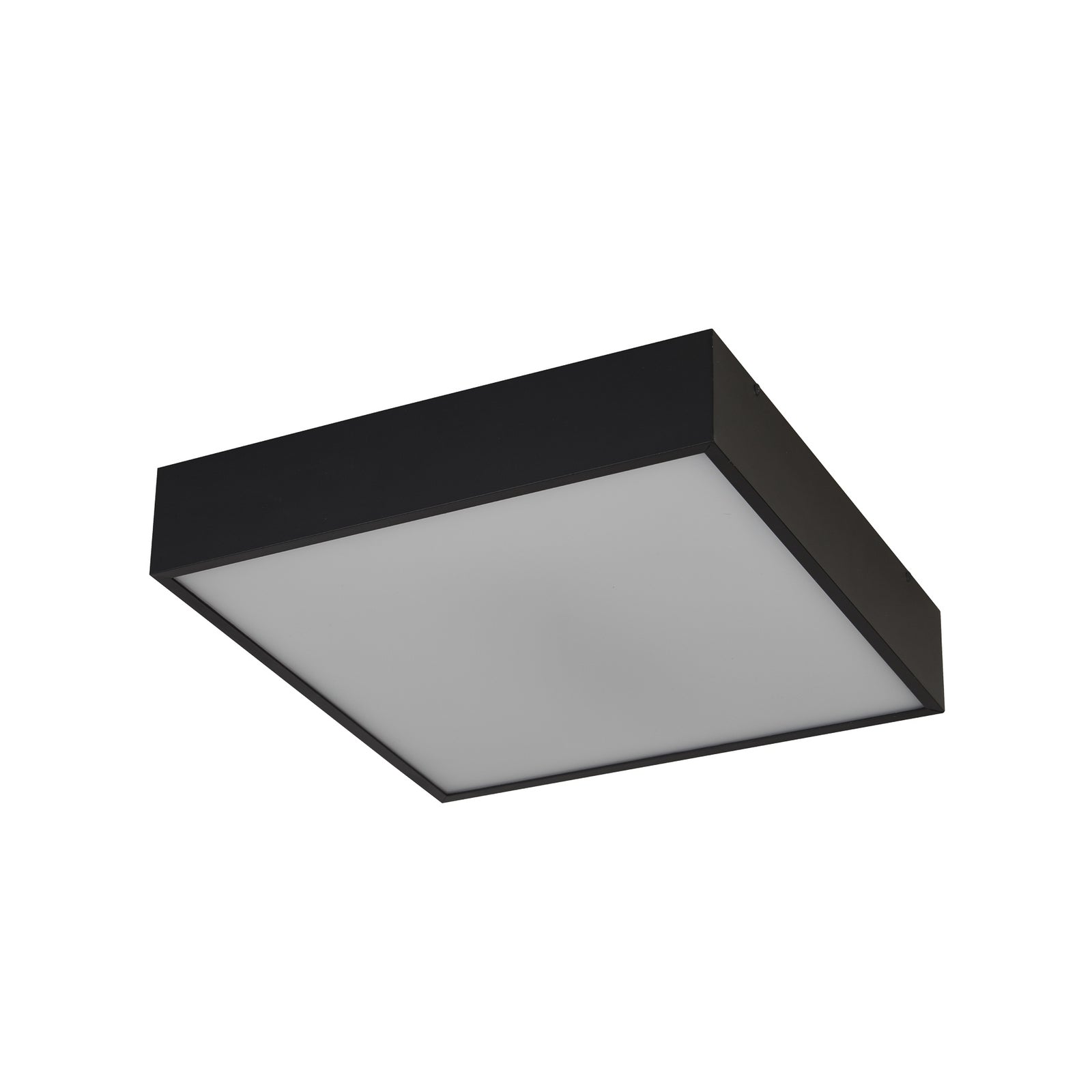 Montert LED baderomslampe Zeus svart 30x30 cm 16W IP44 på bad