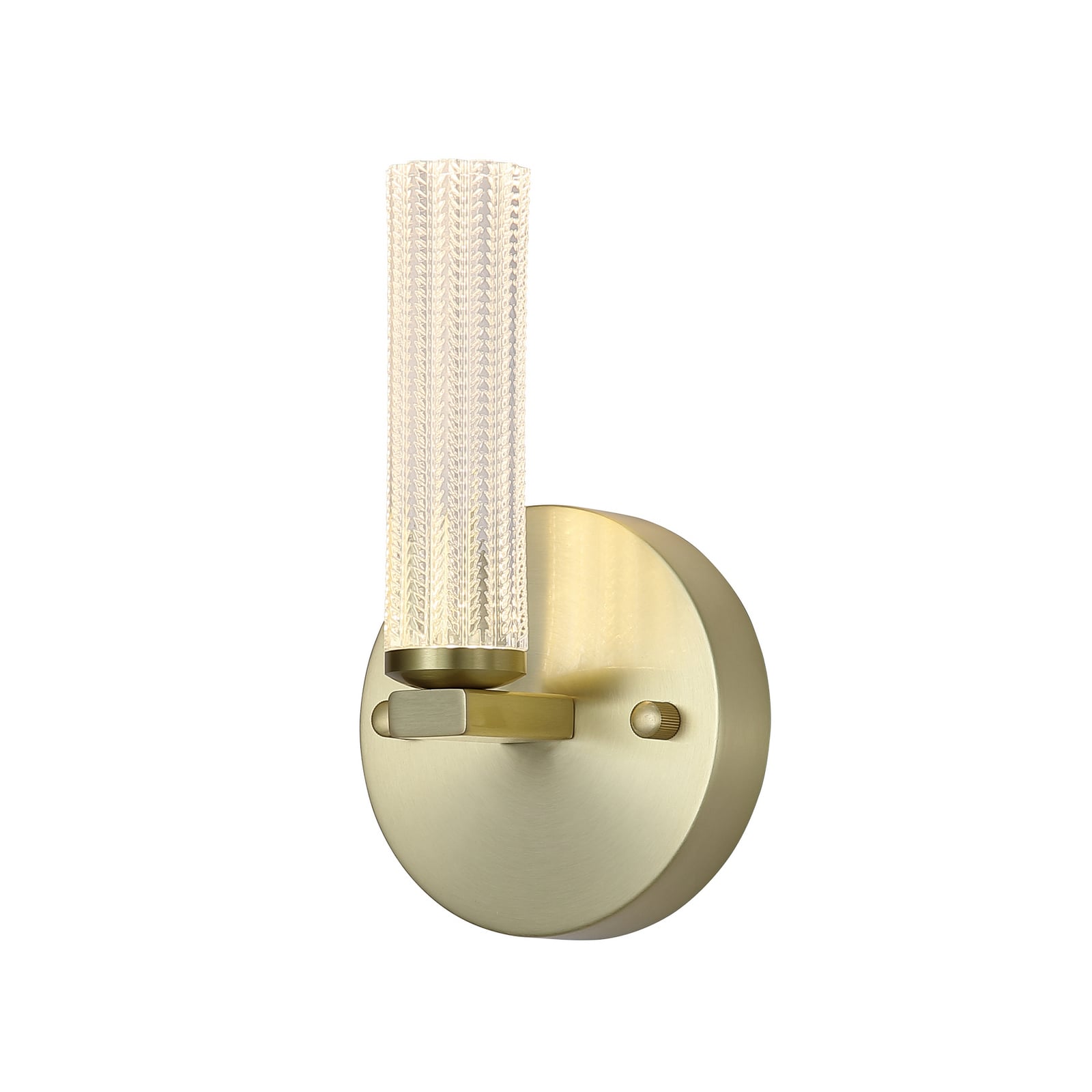 LED baderomsvegglampe Aberdeen dimbar messing 24 cm IP44 montert på vegg