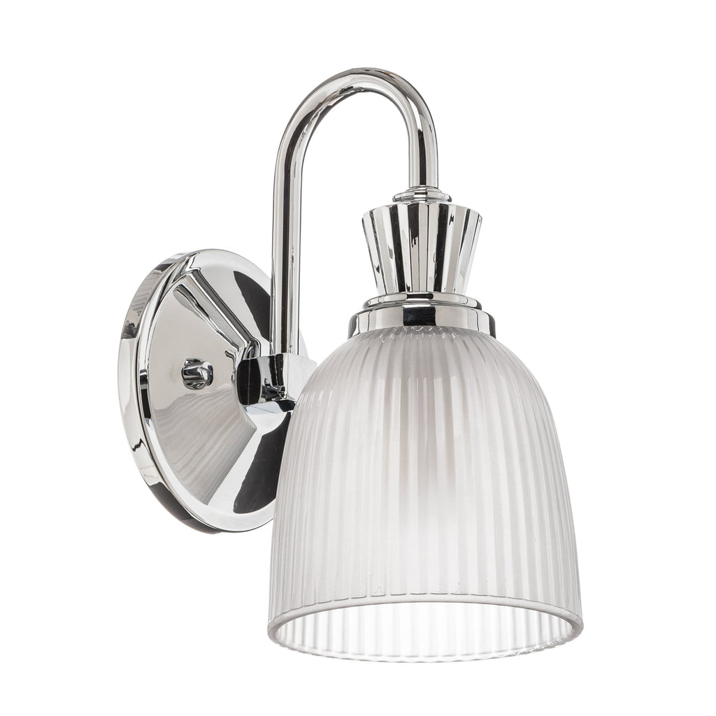 Montert LED baderomsvegglampe Cora med glasskjerm G9 IP44 i baderom