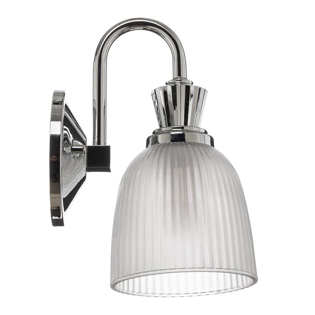 LED baderomsvegglampe Cora med glasskjerm G9 IP44 sett fra siden