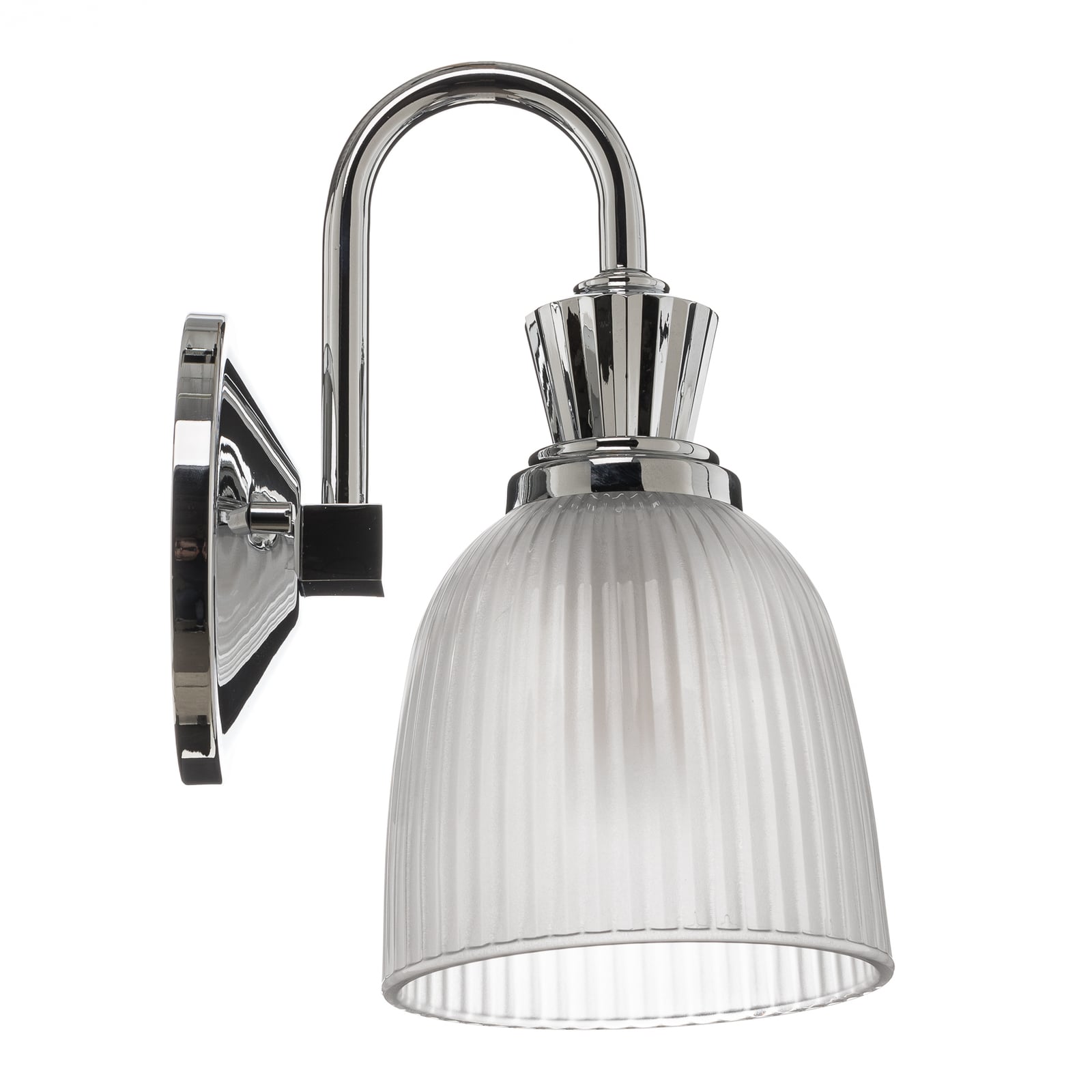 LED baderomsvegglampe Cora med glasskjerm G9 IP44 sett fra siden