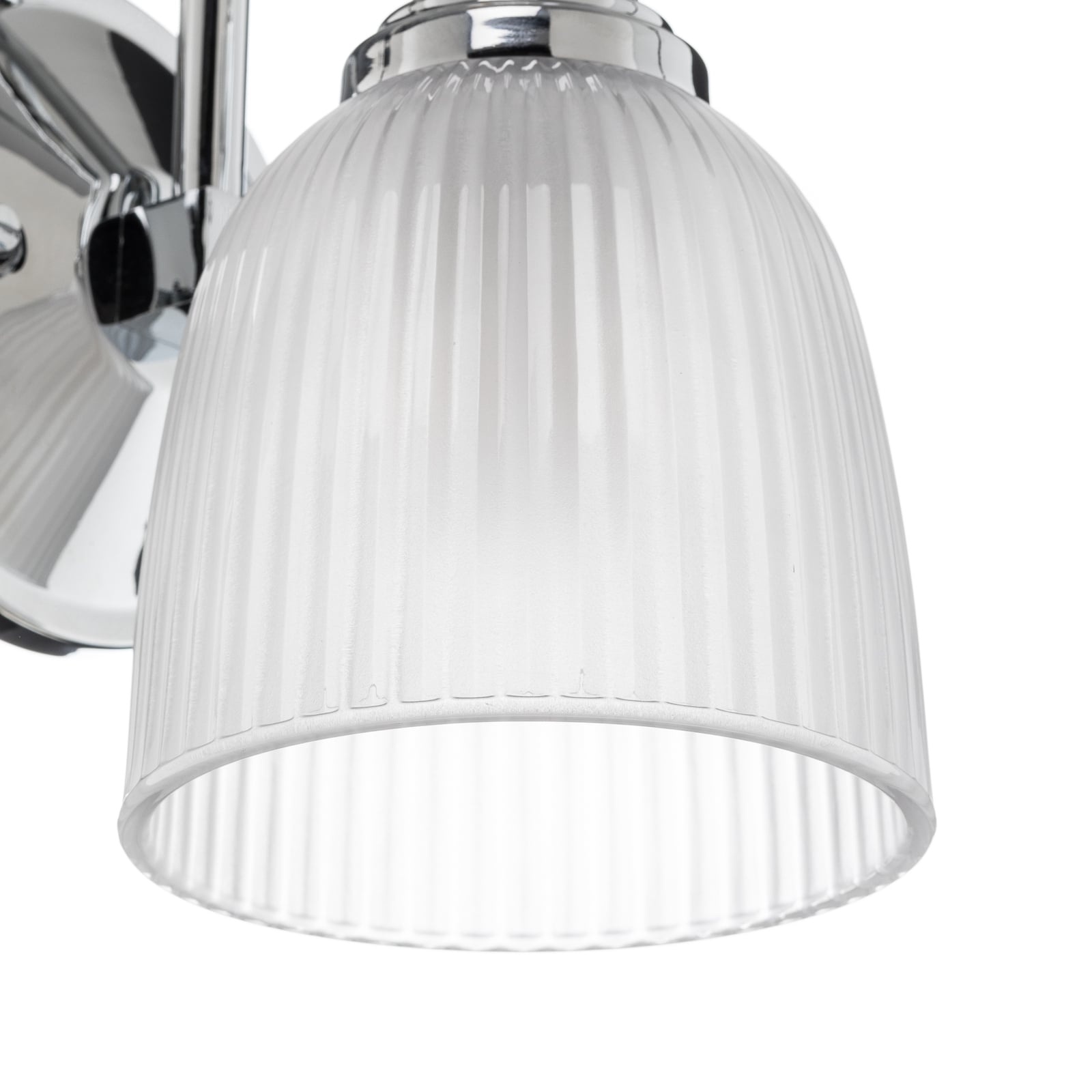 Chrom finish på LED baderomsvegglampe Cora med glasskjerm G9 IP44