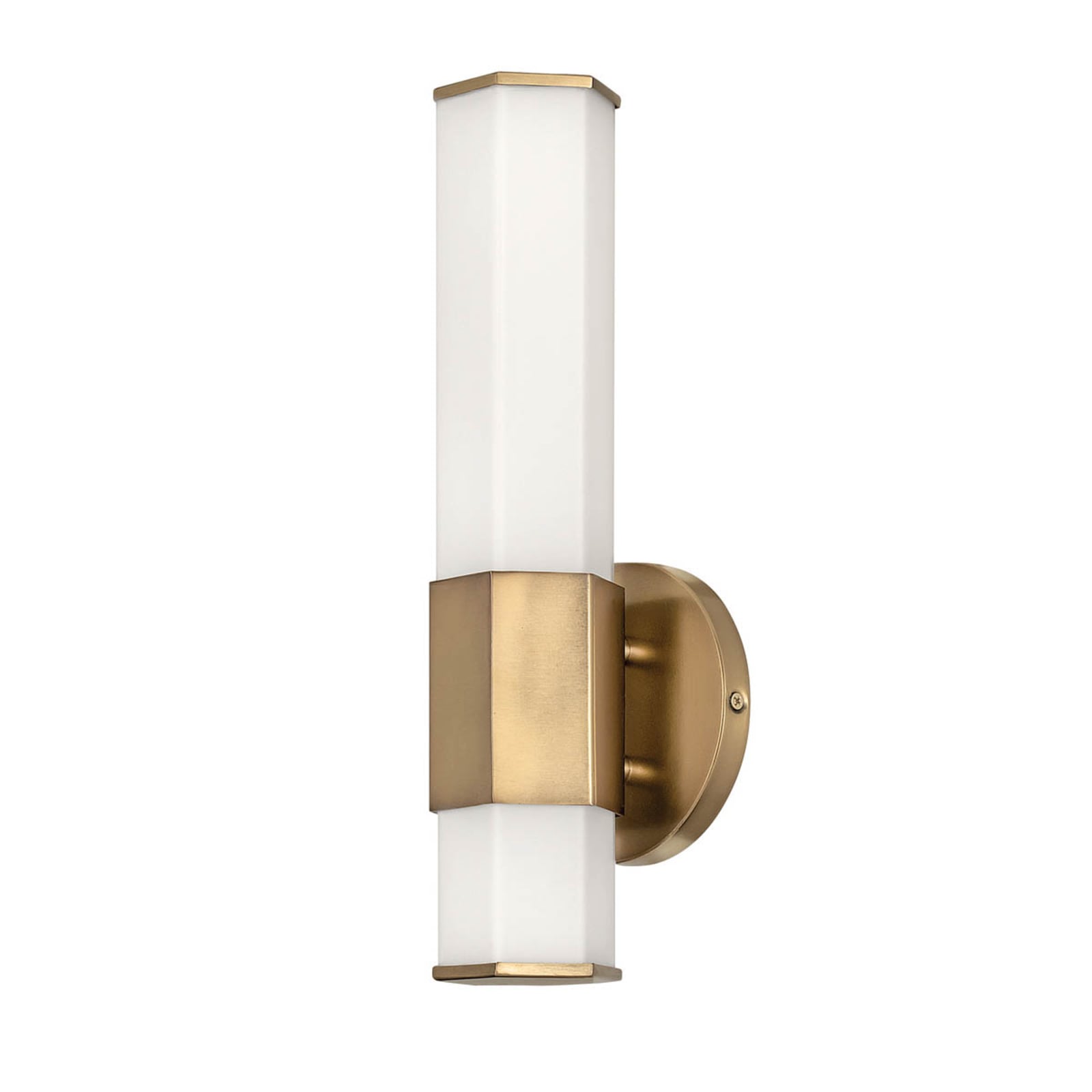 LED baderomsvegglampe Facet Single messing 3000K IP44 forfra