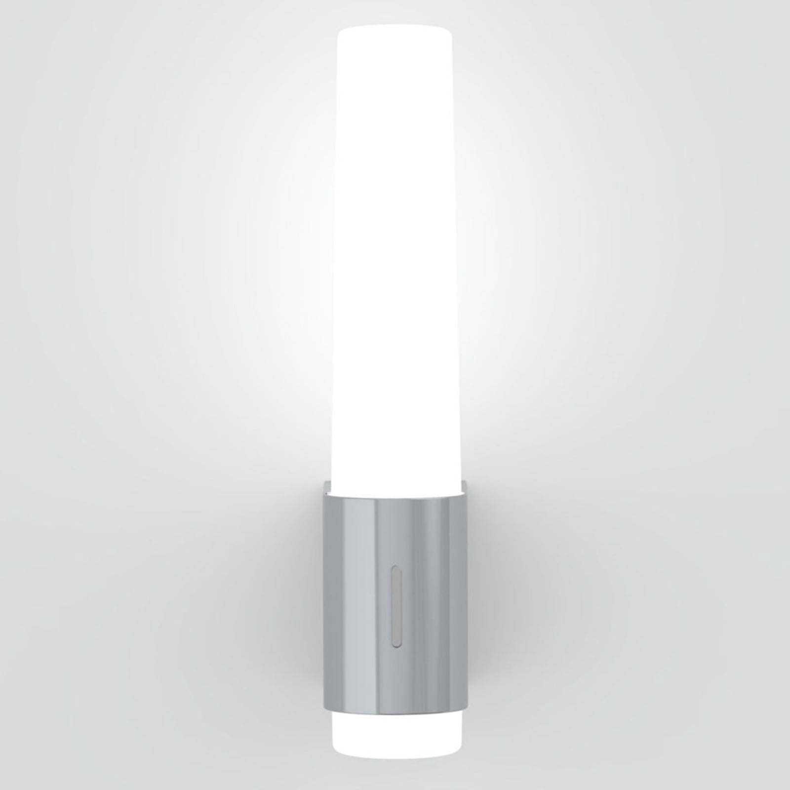 LED baderomsvegglampe Helva Night krom IP44 med bryter detalj