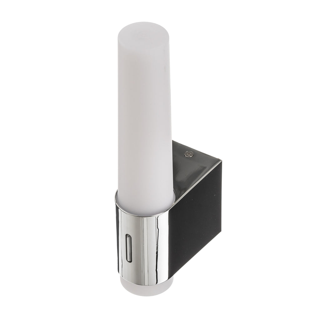 LED baderomsvegglampe Helva Night krom IP44 med bryter lysmodus