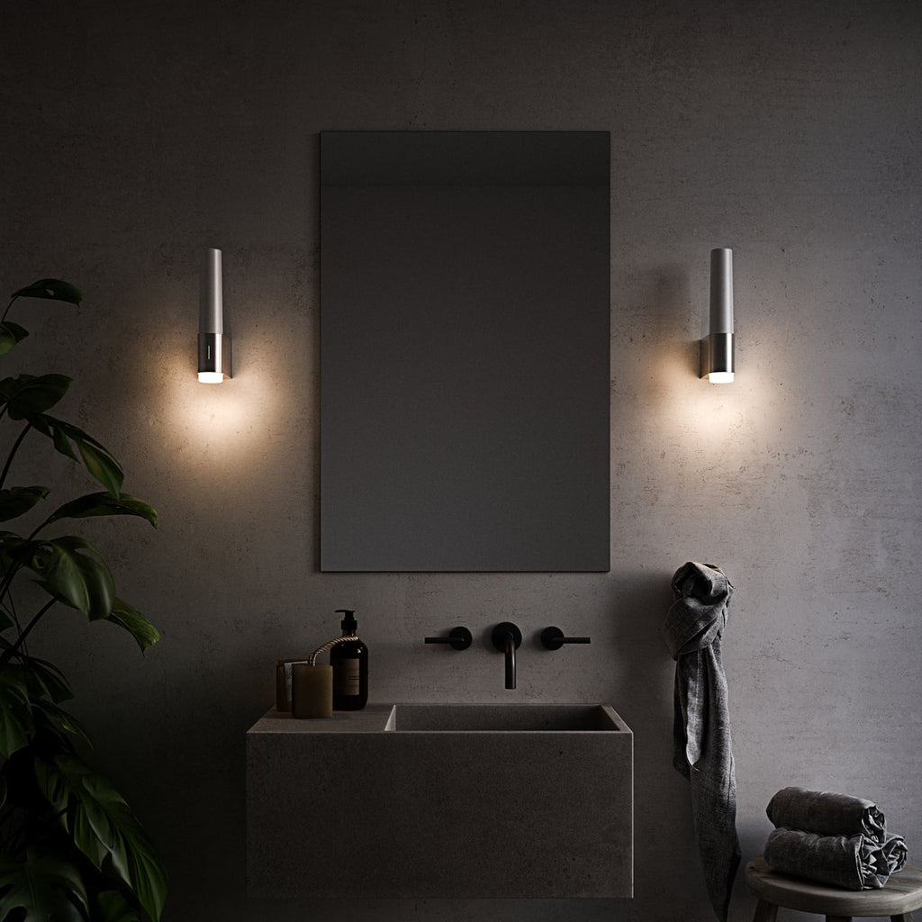 LED baderomsvegglampe Helva Night krom IP44 med bryter side
