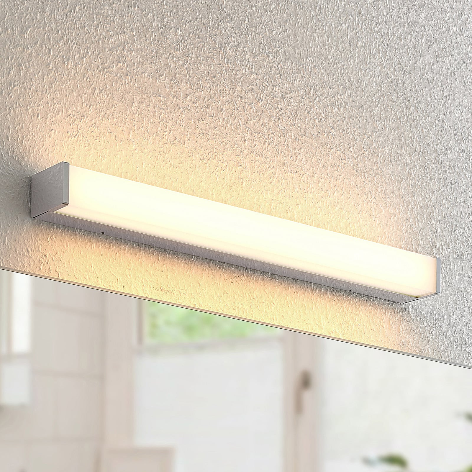 LED baderomsvegglampe Klea 60 cm krom aluminium IP44 bakside