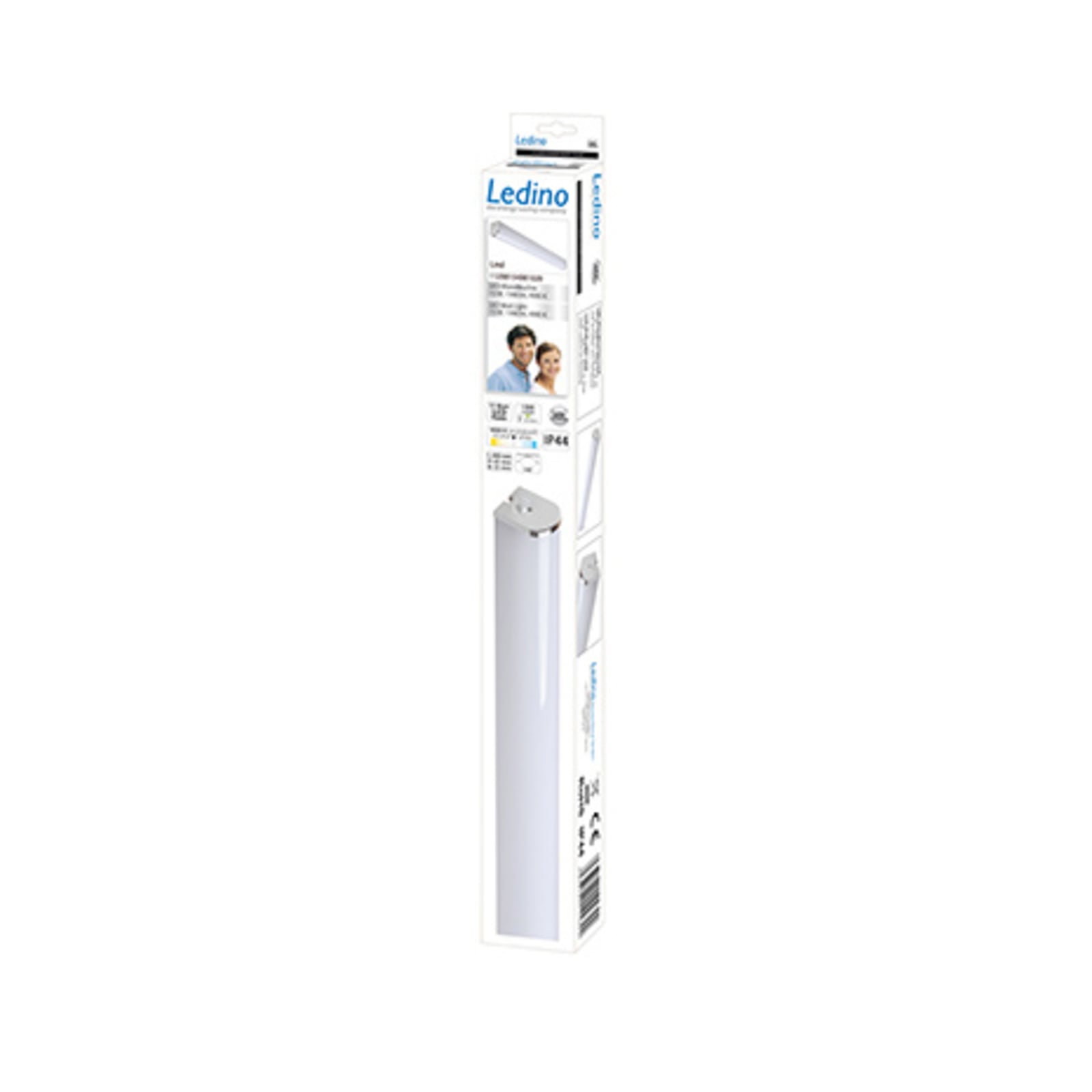 LED baderomsvegglampe Lind krom/hvit sideprofil
