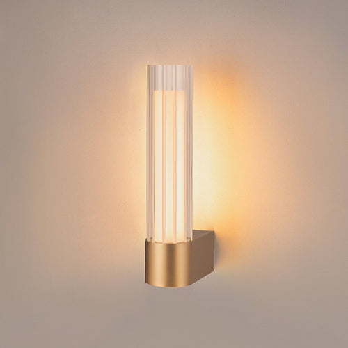 LED baderomsvegglampe Lygant single messing IP44 forfra