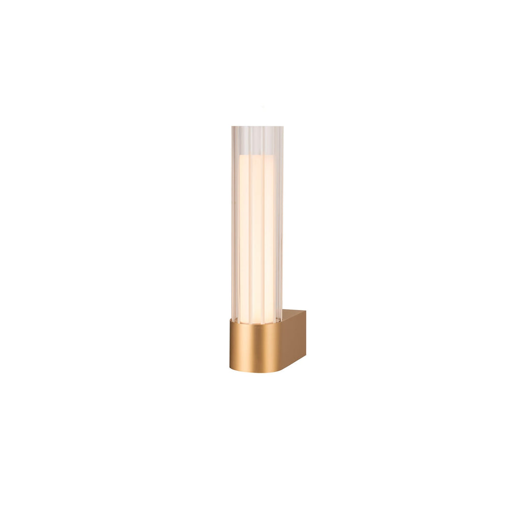 Montert LED baderomsvegglampe Lygant single messing IP44 på baderomsvegg