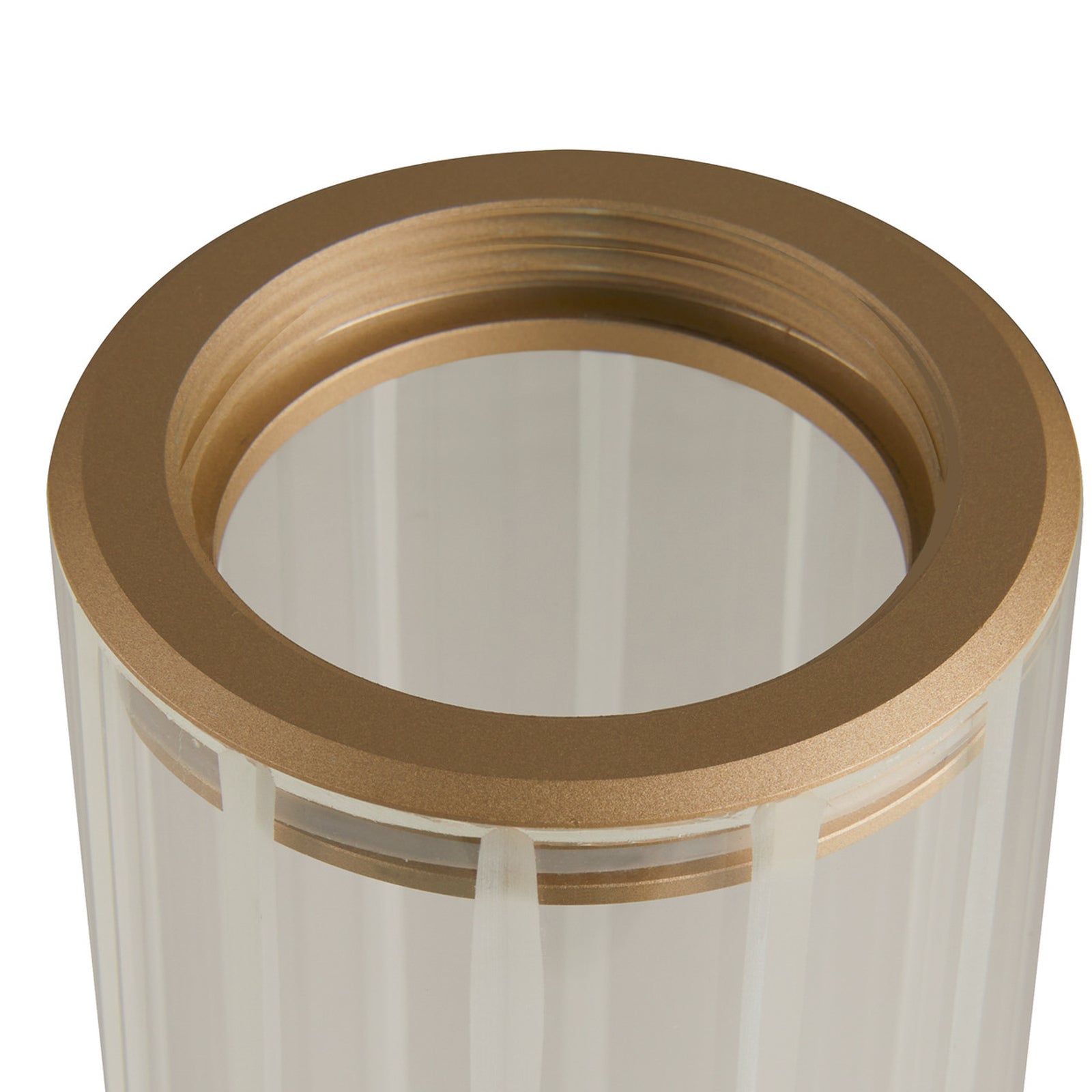 LED baderomsvegglampe Lygant single messing IP44 sett fra siden