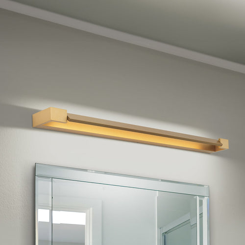 LED baderomsvegglampe Marylin gull aluminium 90 cm IP44 forfra