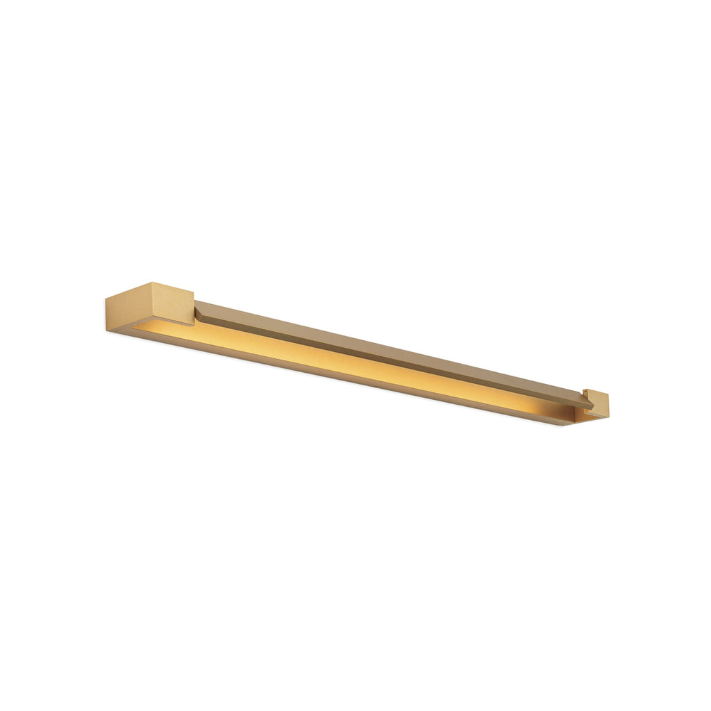 Nærbilde av LED baderomsvegglampe Marylin gull aluminium 90 cm IP44