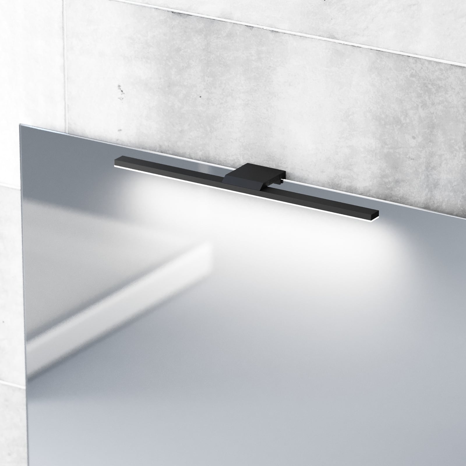 LED baderomsvegglampe Modena svart 40 cm 4000K IP44 bakside