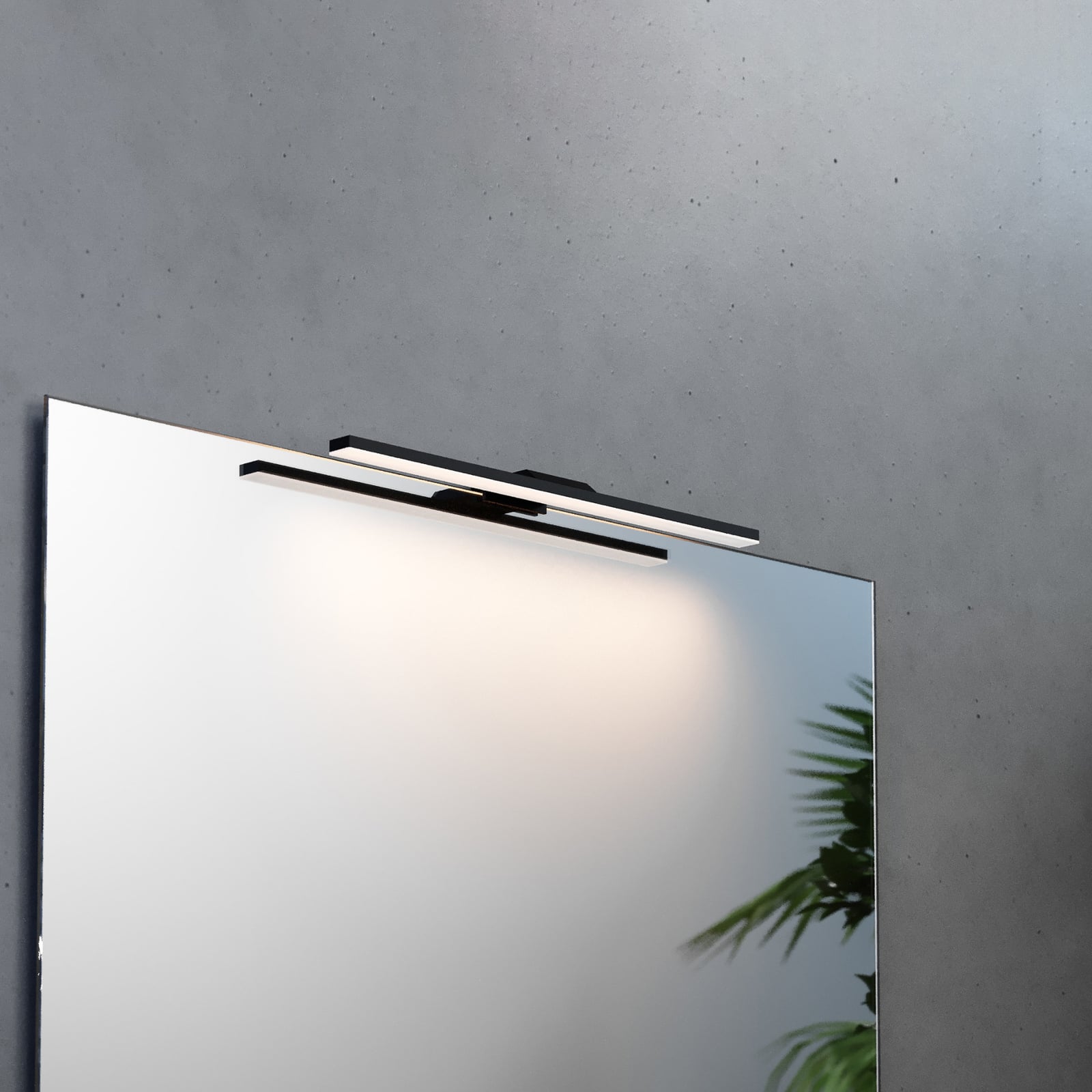 LED baderomsvegglampe Modena svart 40 cm 4000K IP44 detalj