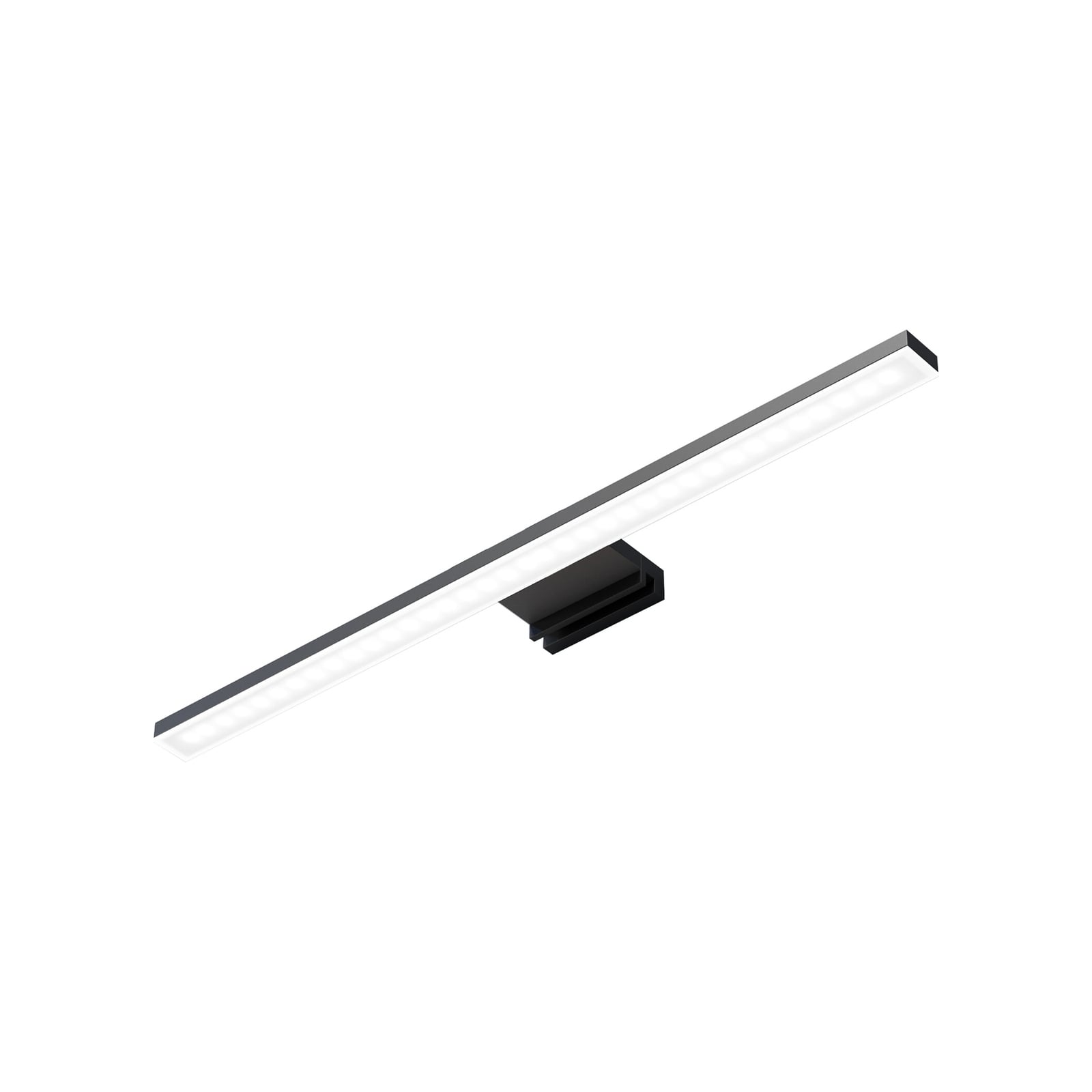 LED baderomsvegglampe Modena svart 40 cm 4000K IP44 montert på speil