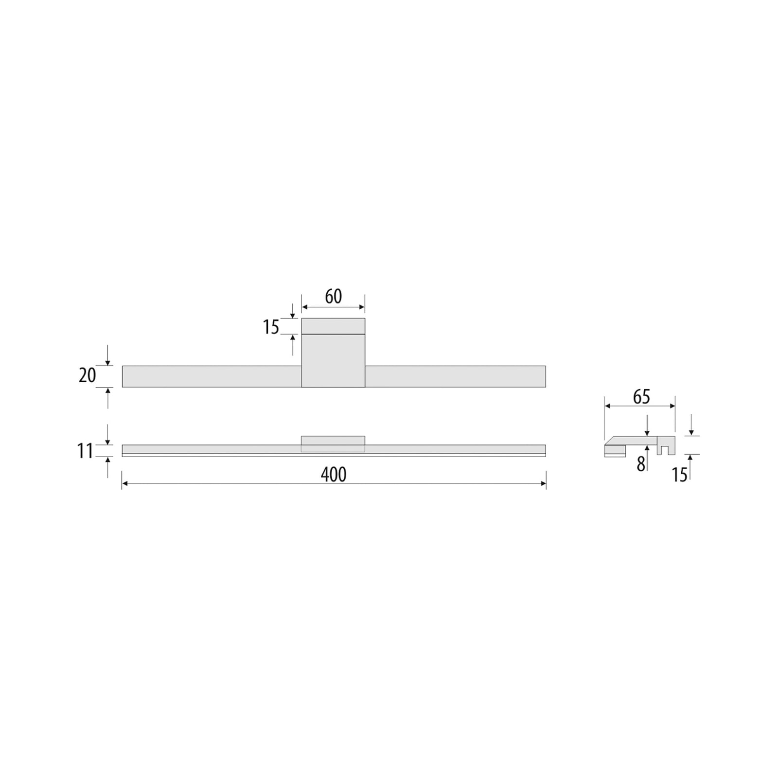 LED baderomsvegglampe Modena svart 40 cm 4000K IP44 profilbilde