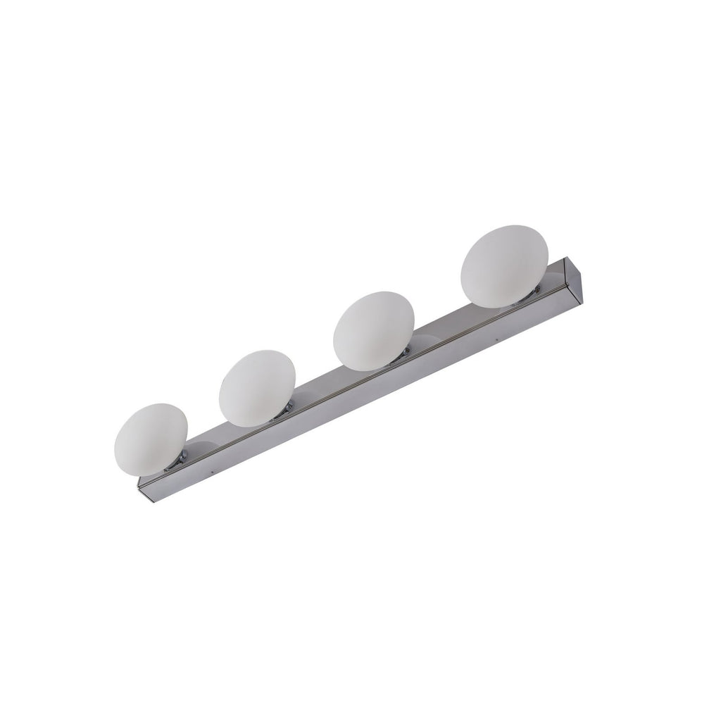 LED baderomsvegglampe Myrra 4-lys glass krom 60 cm nærbilde av glass