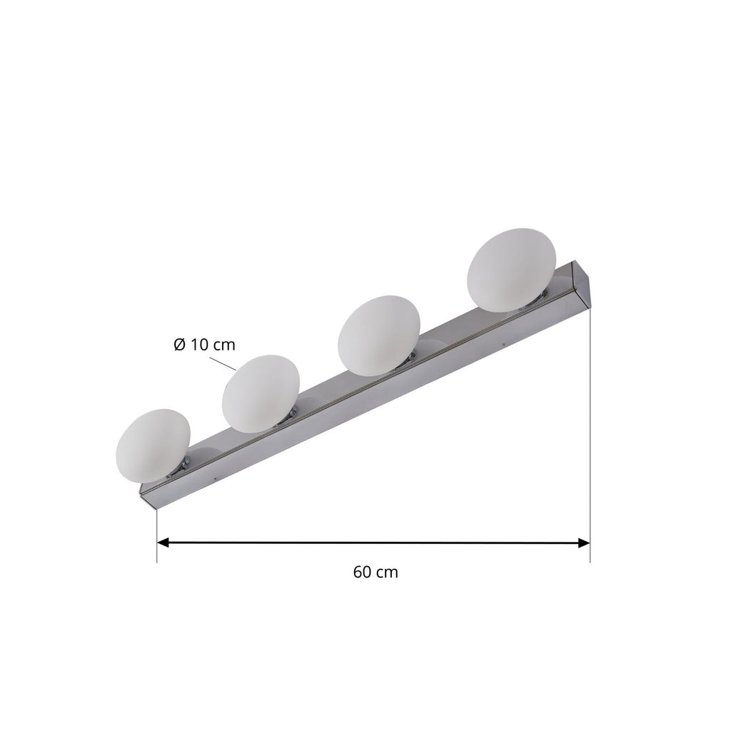 LED baderomsvegglampe Myrra 4-lys glass krom 60 cm bakside